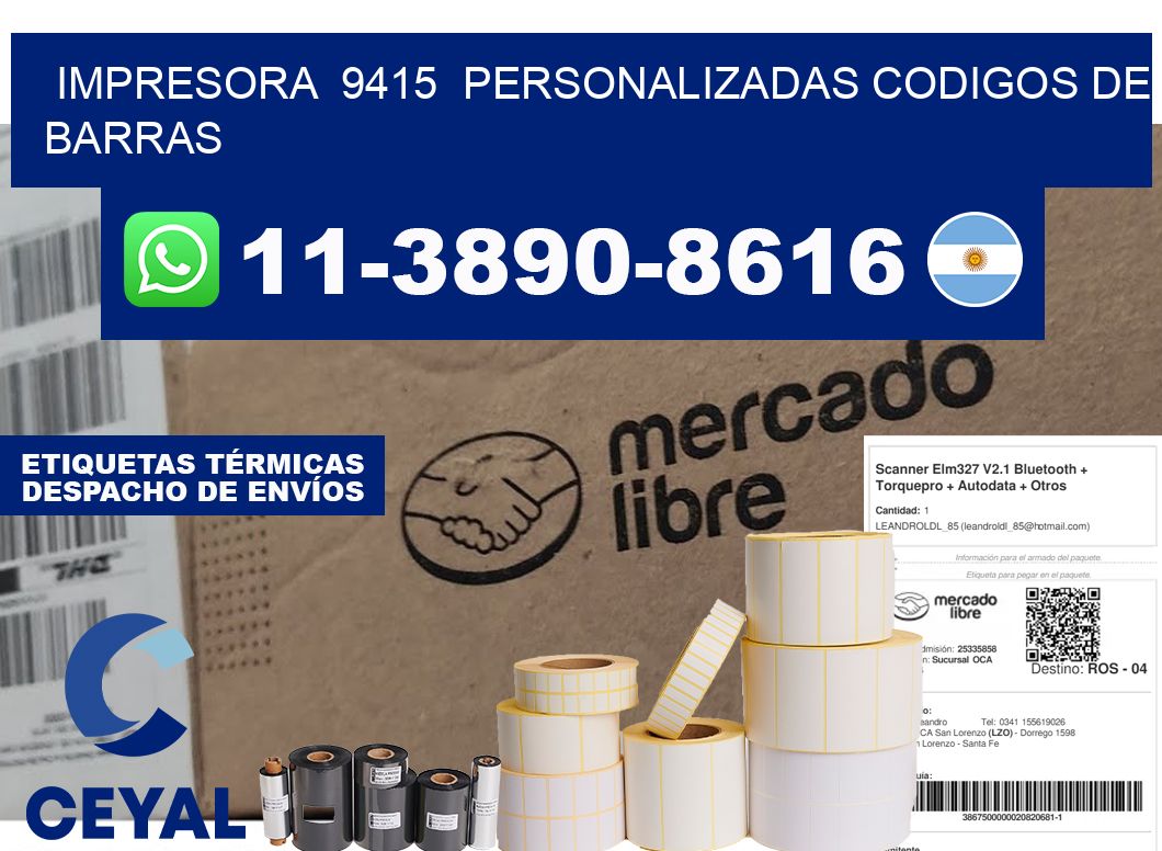 impresora  9415  personalizadas codigos de barras