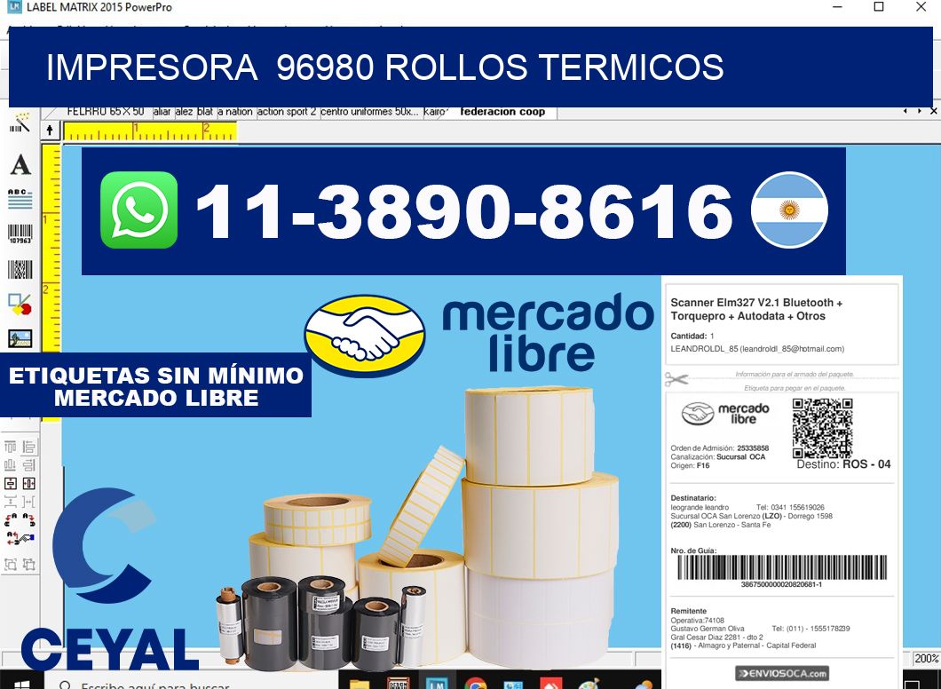 impresora 96980 rollos termicos