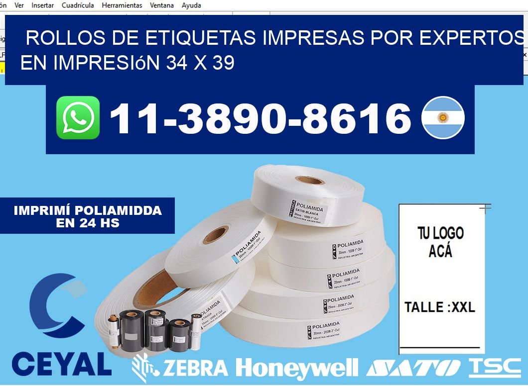 rollos de etiquetas impresas por expertos en impresión 34 x 39