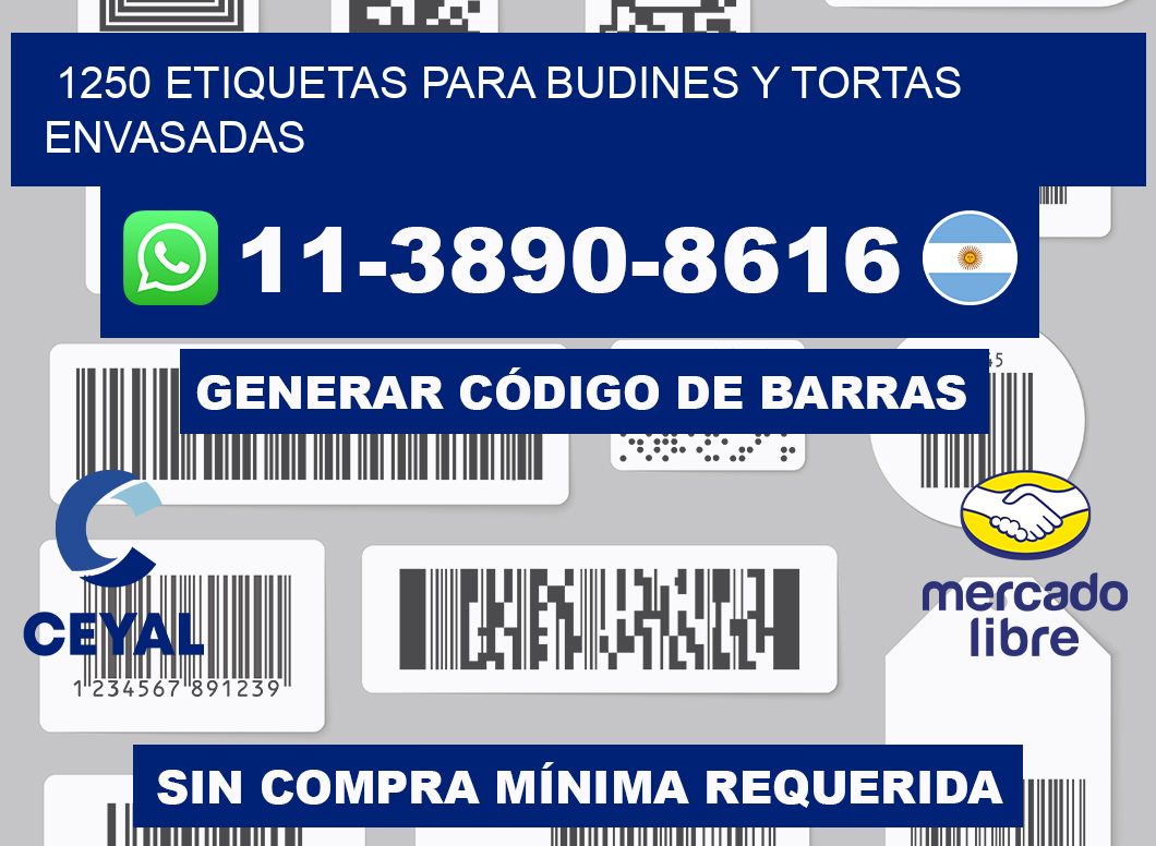 1250 etiquetas para budines y tortas envasadas