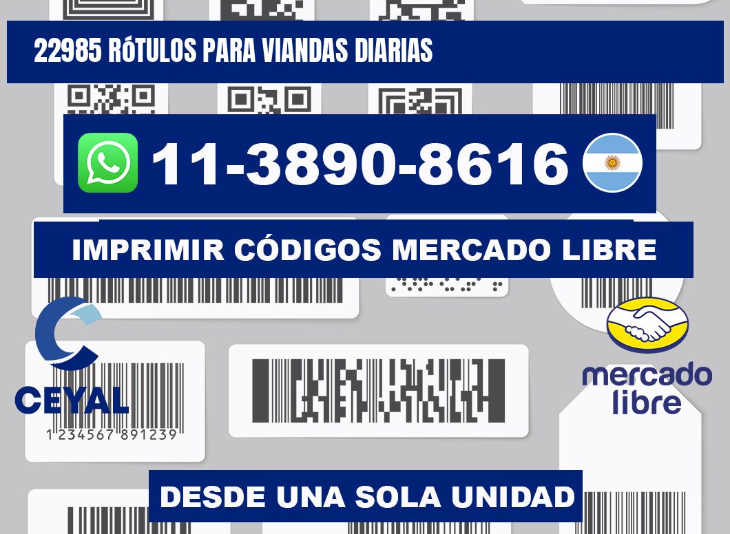 22985 rótulos para viandas diarias