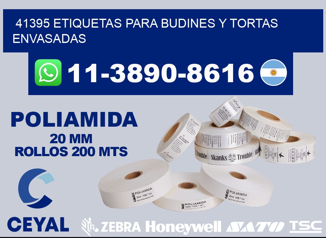41395 etiquetas para budines y tortas envasadas