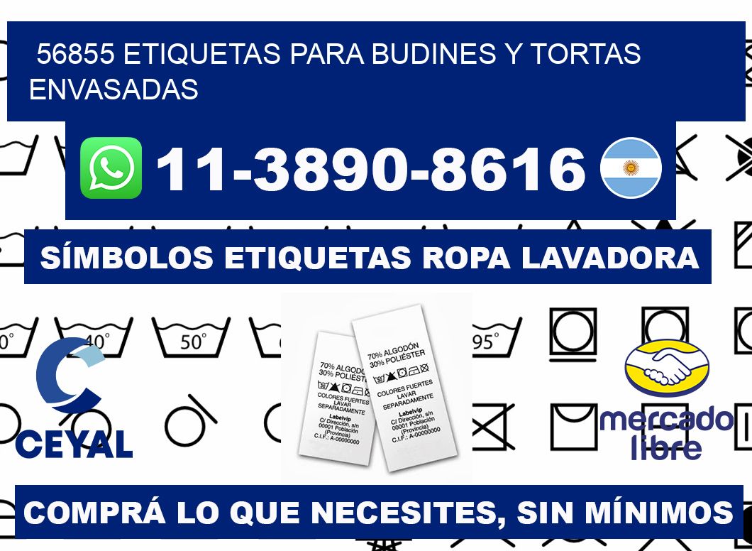 56855 etiquetas para budines y tortas envasadas