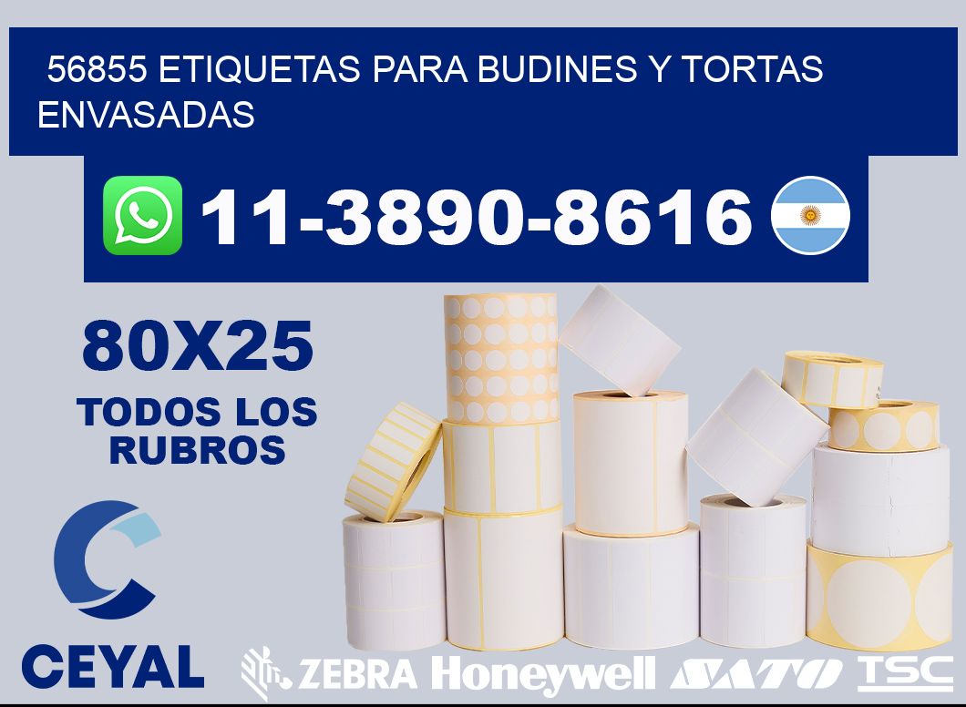 56855 etiquetas para budines y tortas envasadas