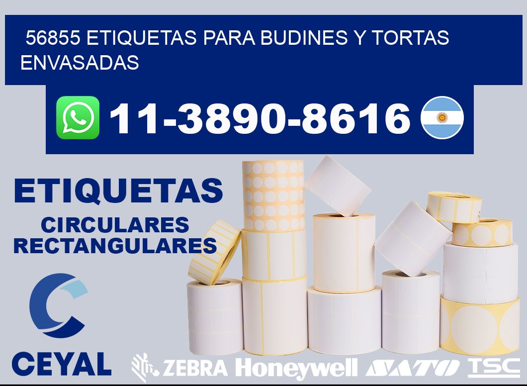 56855 etiquetas para budines y tortas envasadas