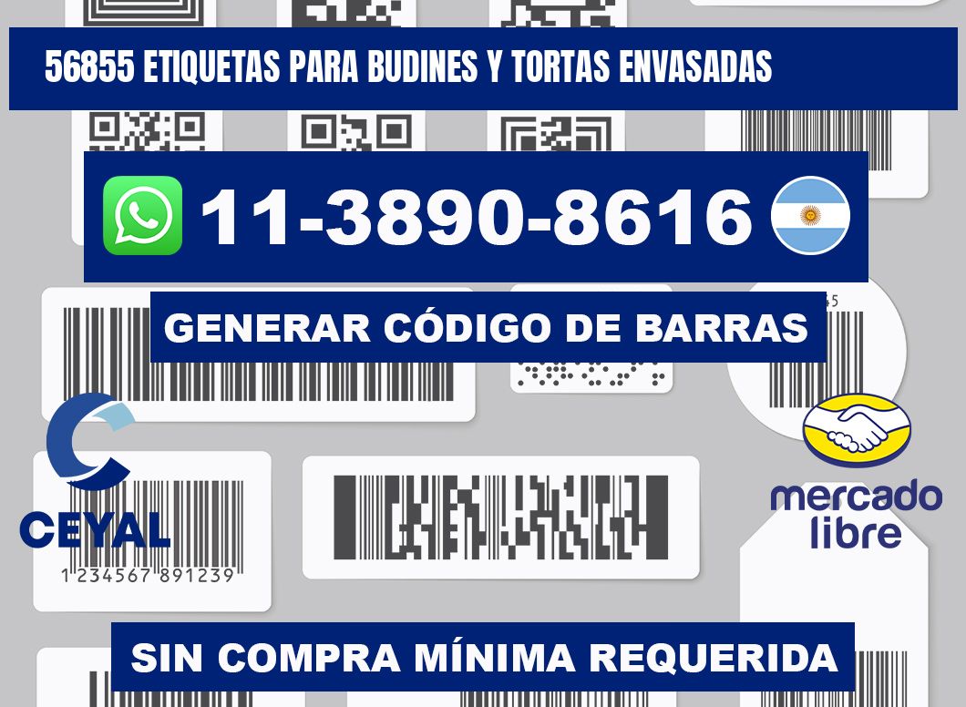 56855 etiquetas para budines y tortas envasadas