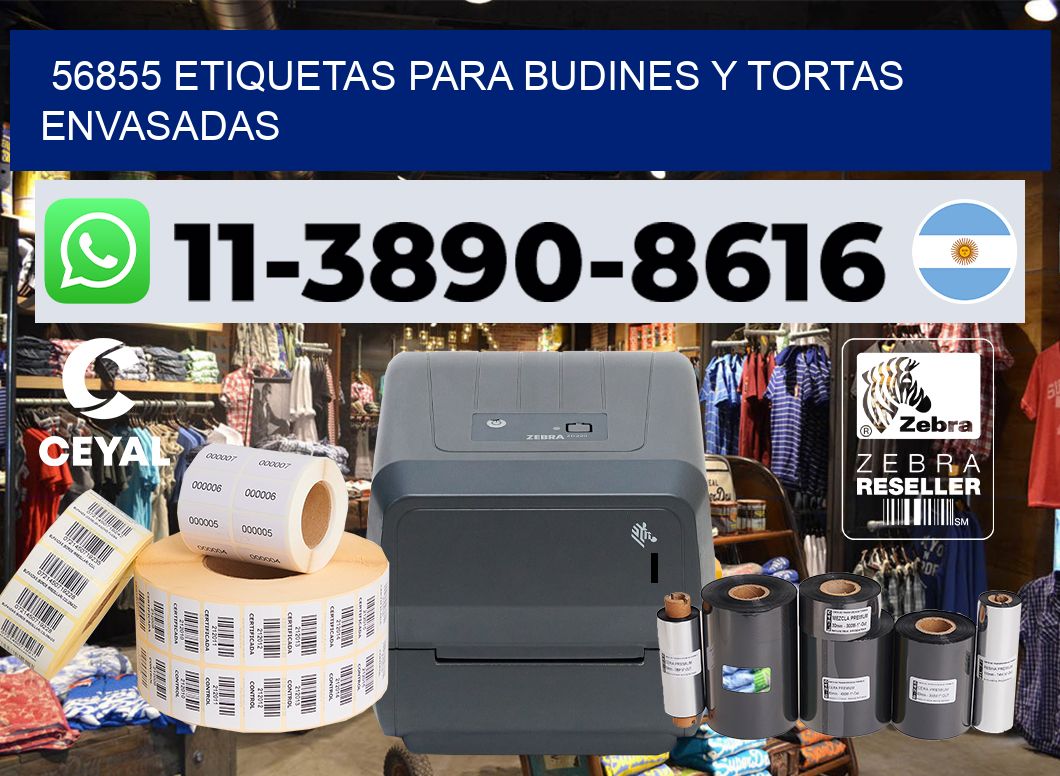 56855 etiquetas para budines y tortas envasadas