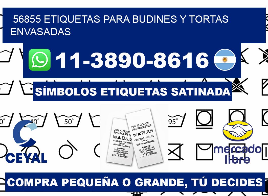 56855 etiquetas para budines y tortas envasadas