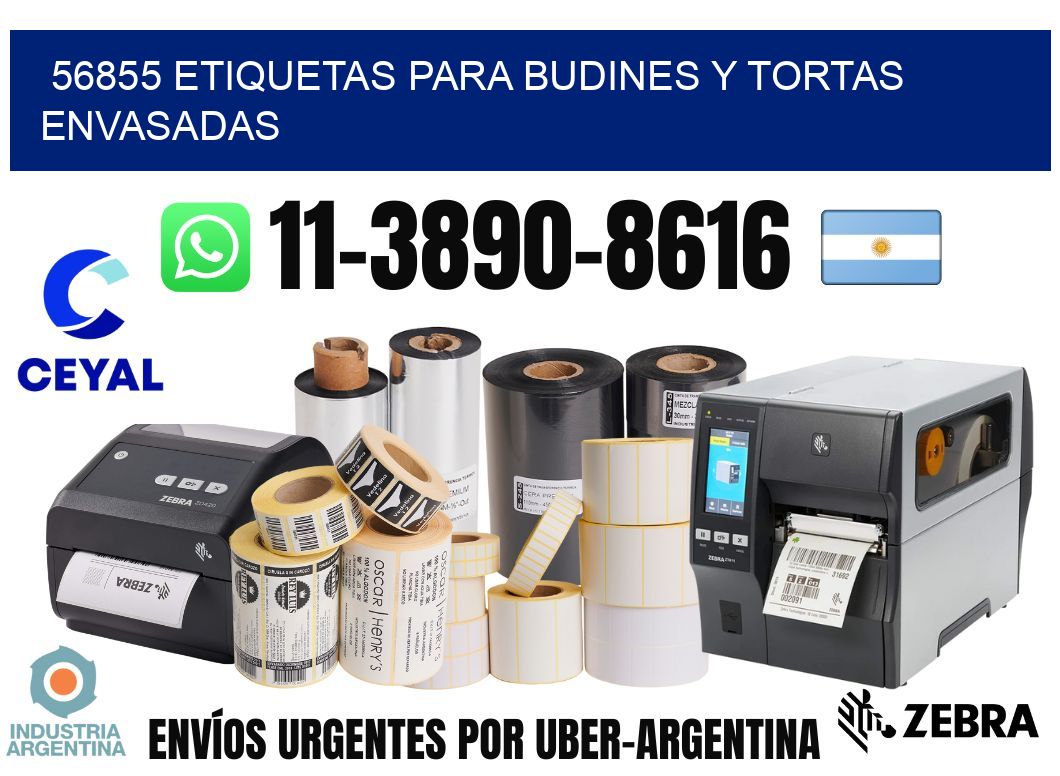 56855 etiquetas para budines y tortas envasadas
