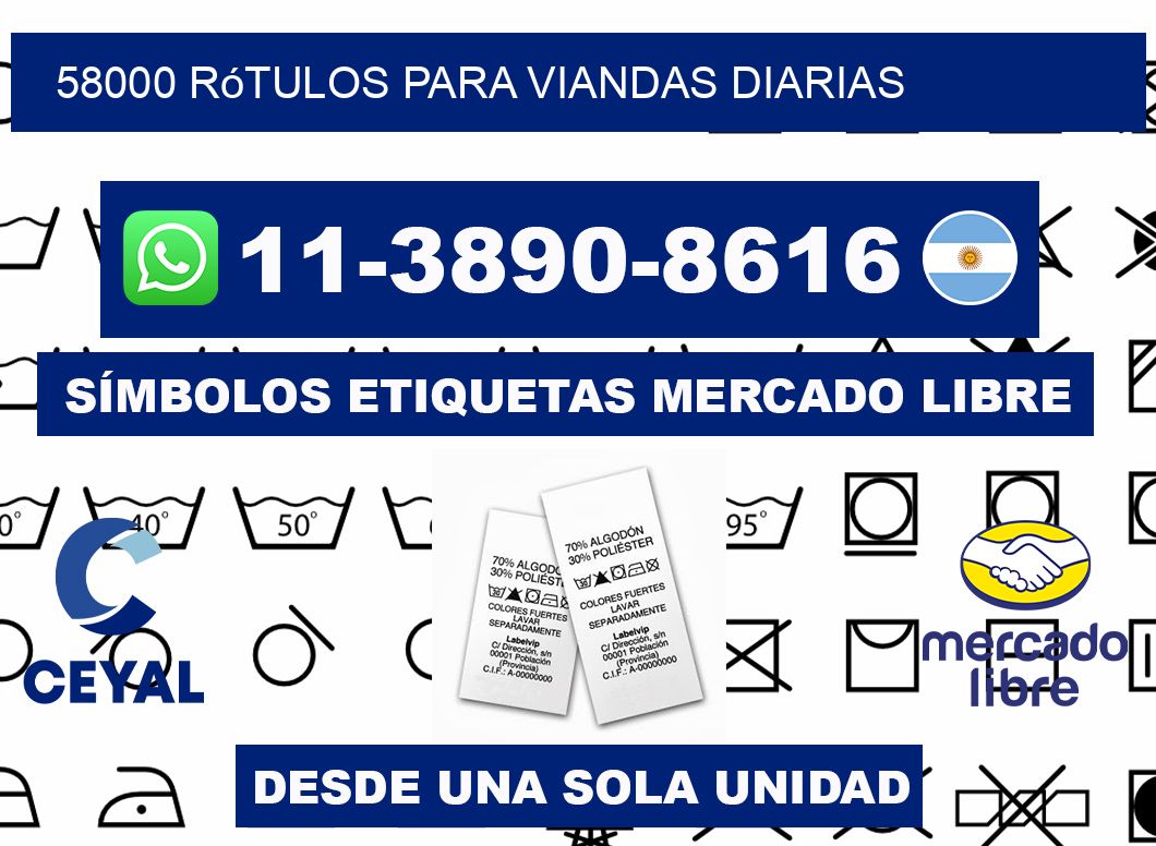 58000 rótulos para viandas diarias