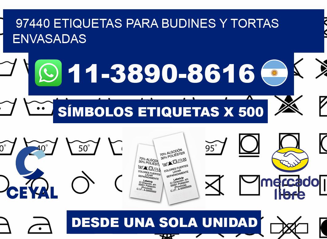 97440 etiquetas para budines y tortas envasadas