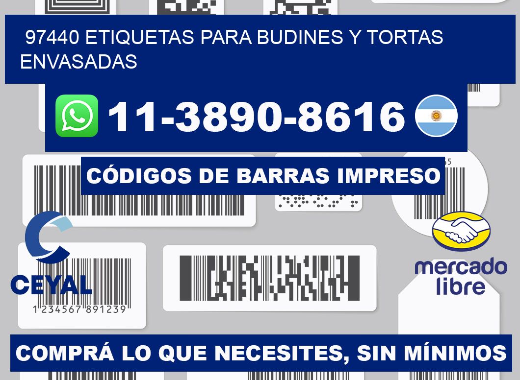 97440 etiquetas para budines y tortas envasadas
