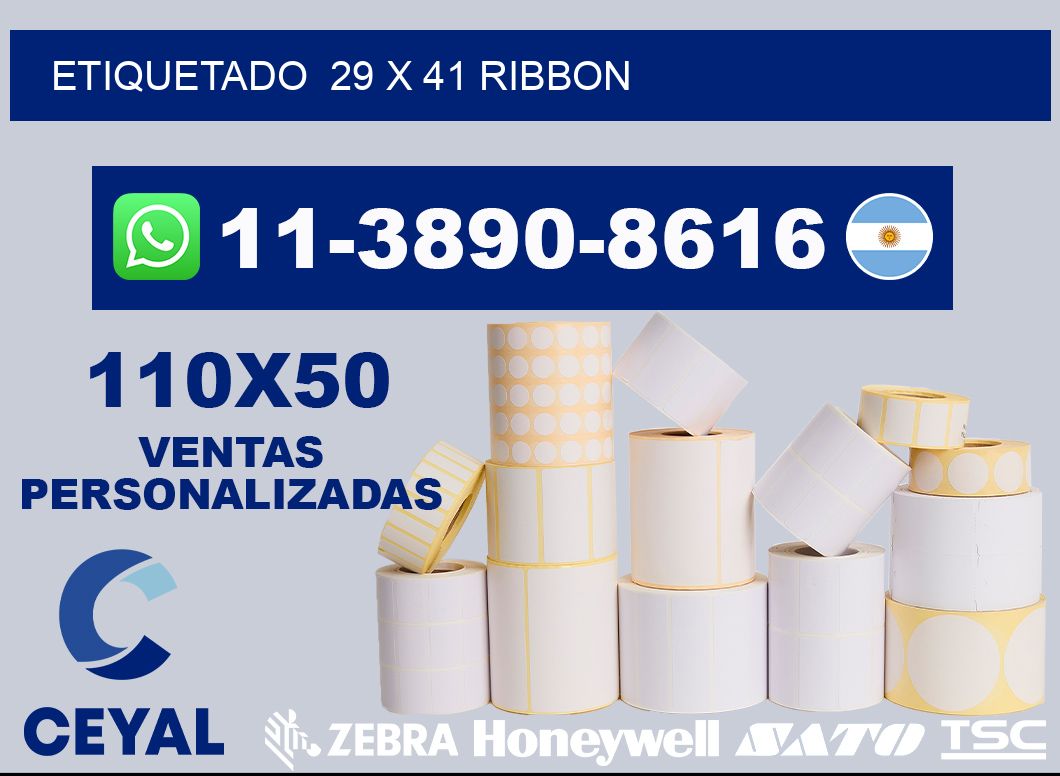 Etiquetado 29 x 41 ribbon