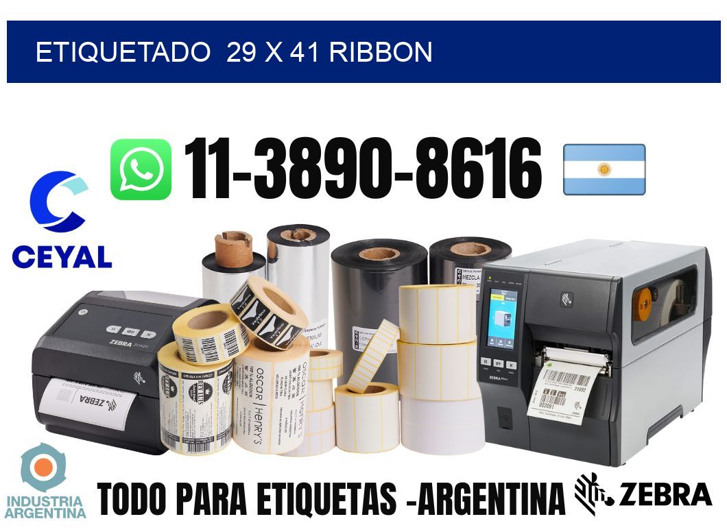 Etiquetado 29 x 41 ribbon