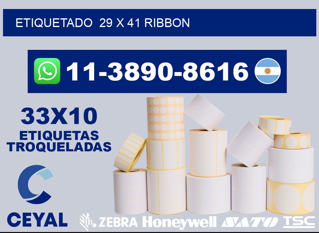 Etiquetado  29 x 41 ribbon