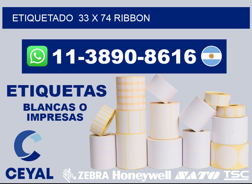 Etiquetado  33 x 74 ribbon