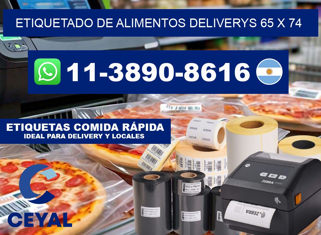 Etiquetado de alimentos deliverys 65 x 74
