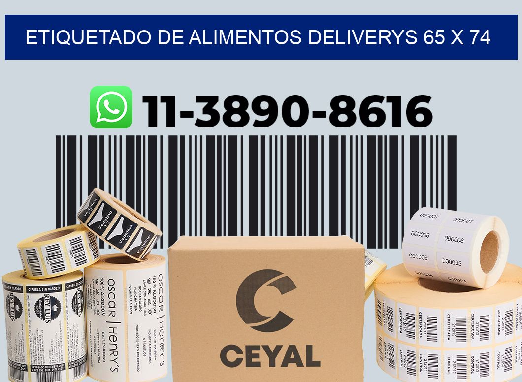 Etiquetado de alimentos deliverys 65 x 74