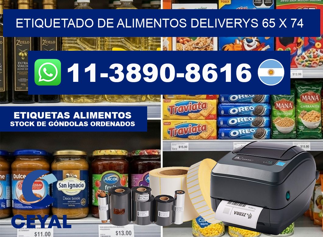Etiquetado de alimentos deliverys 65 x 74