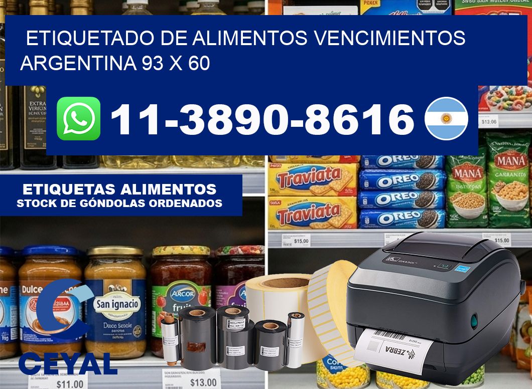 Etiquetado de alimentos vencimientos Argentina 93 x 60