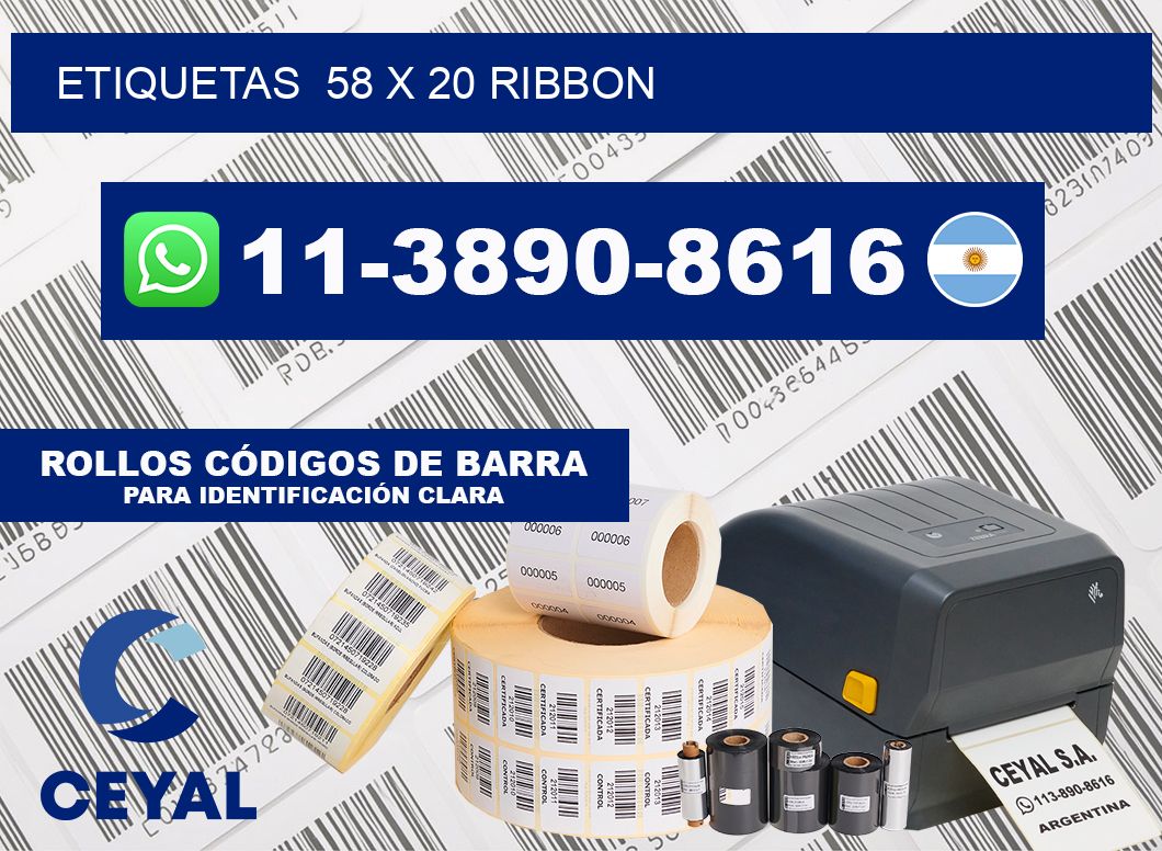 Etiquetas  58 x 20 ribbon