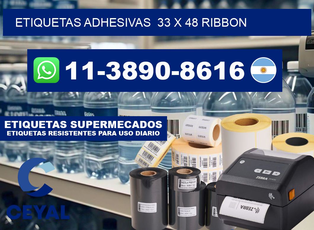 Etiquetas adhesivas 33 x 48 ribbon