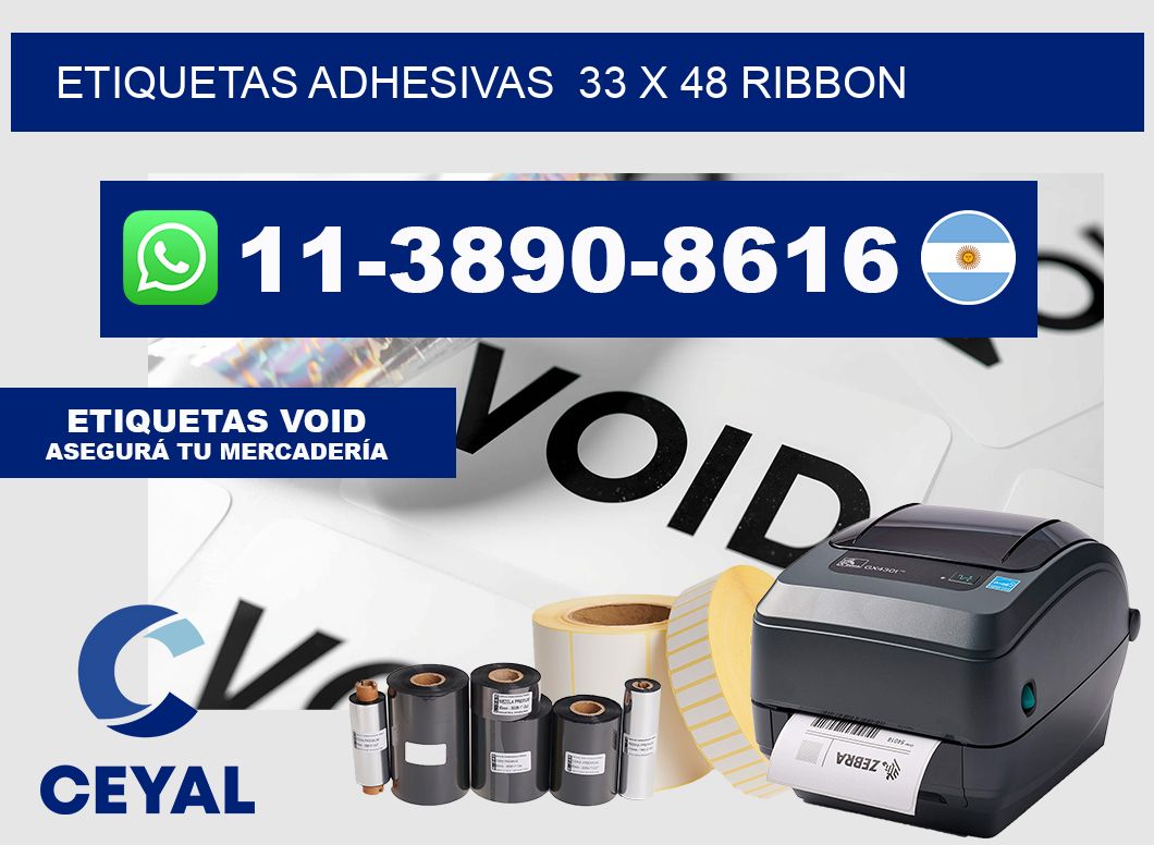 Etiquetas adhesivas 33 x 48 ribbon