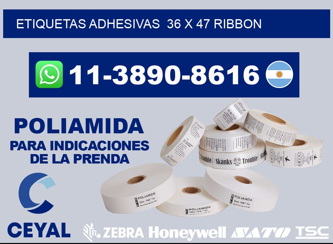 Etiquetas adhesivas 36 x 47 ribbon
