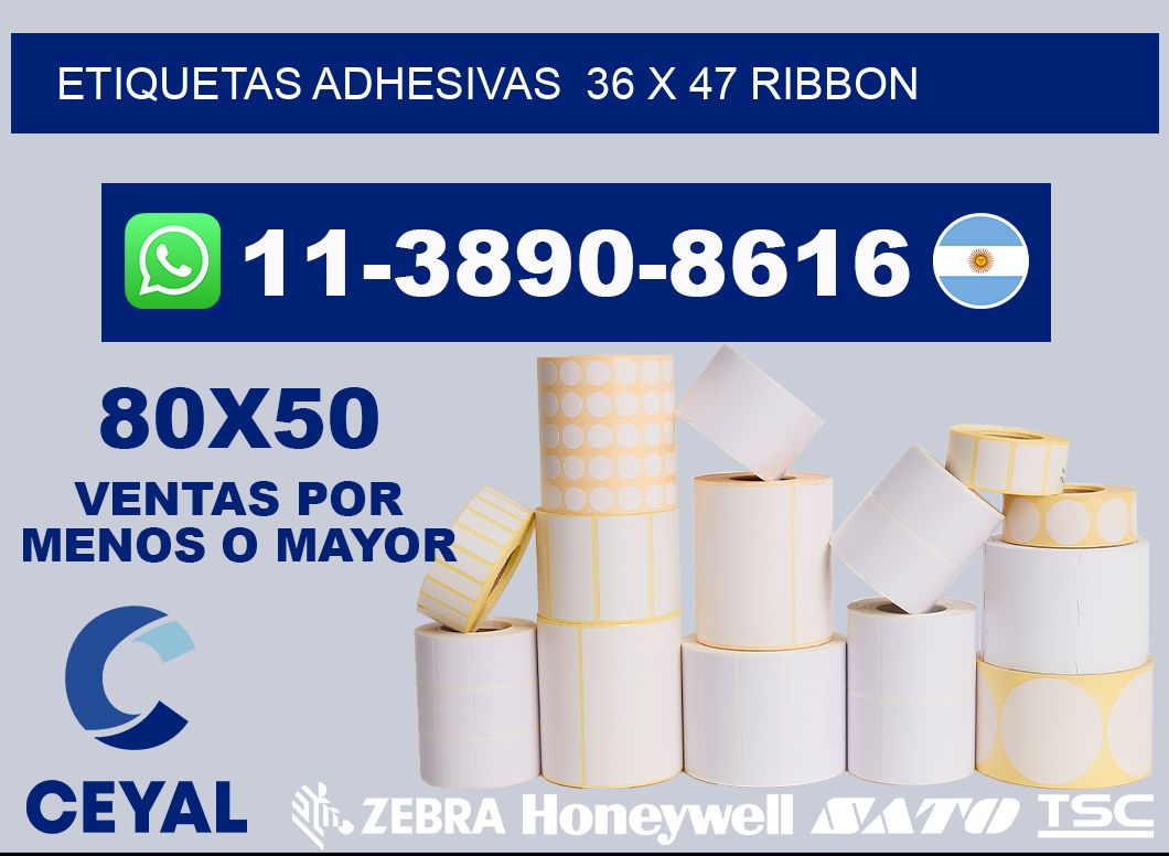 Etiquetas adhesivas 36 x 47 ribbon