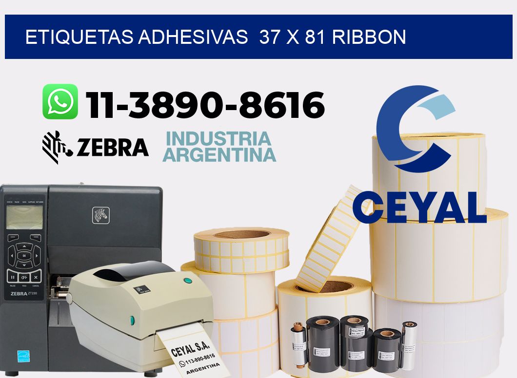 Etiquetas adhesivas  37 x 81 ribbon