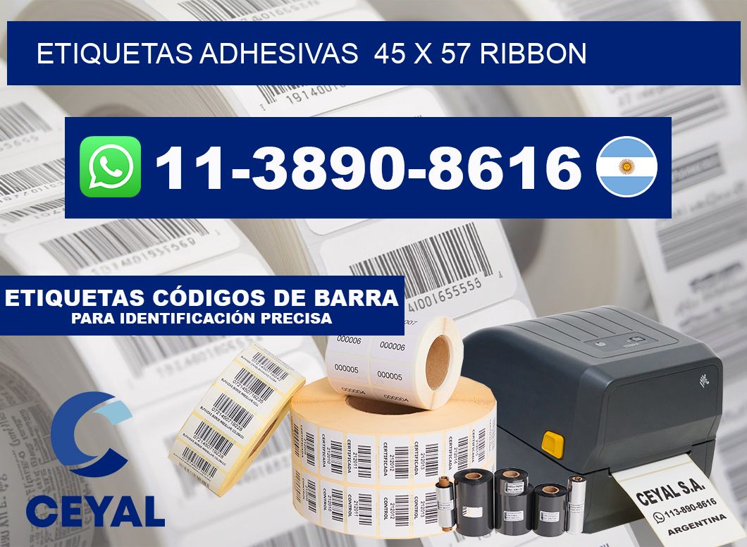 Etiquetas adhesivas  45 x 57 ribbon