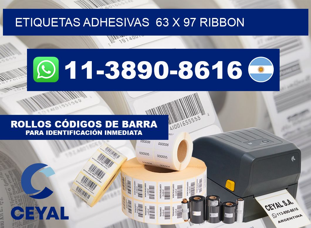 Etiquetas adhesivas  63 x 97 ribbon