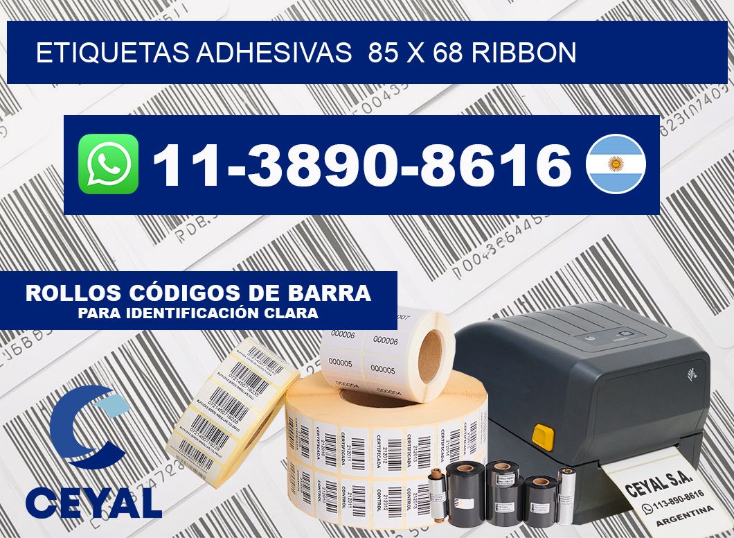 Etiquetas adhesivas  85 x 68 ribbon