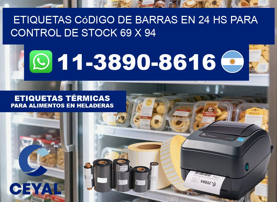 Etiquetas código de barras en 24 hs para control de stock 69 x 94