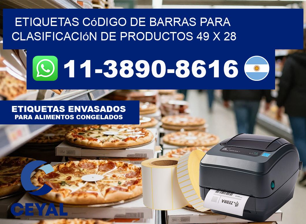 Etiquetas código de barras para clasificación de productos 49 x 28