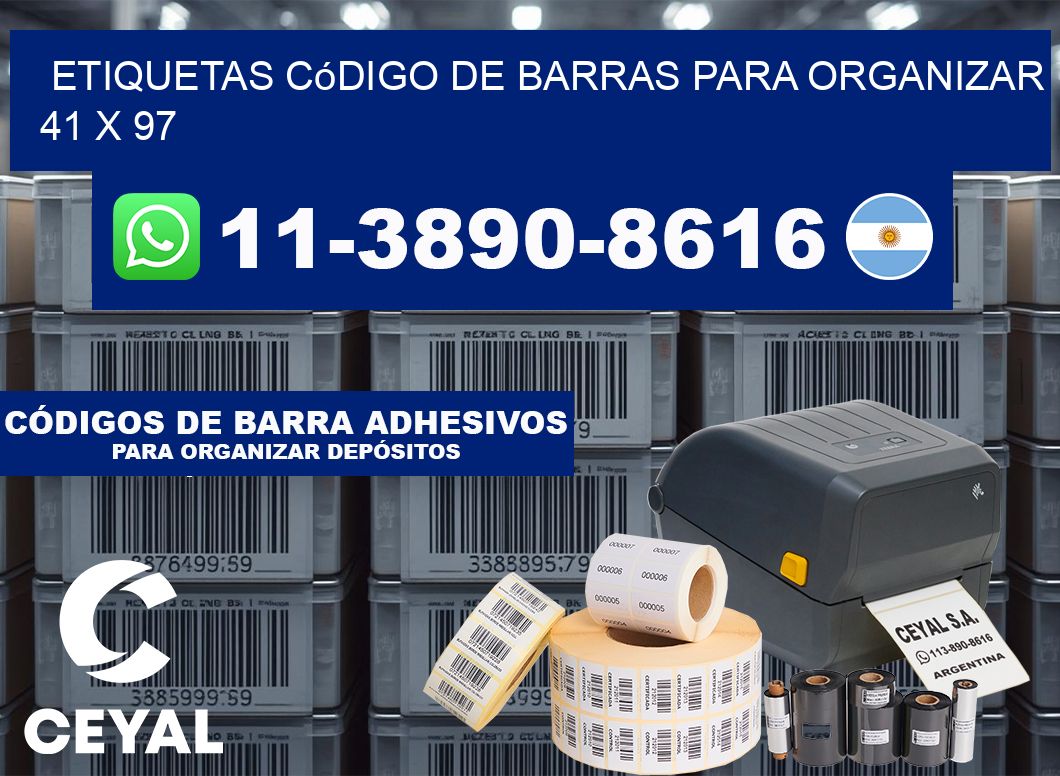 Etiquetas código de barras para organizar 41 x 97