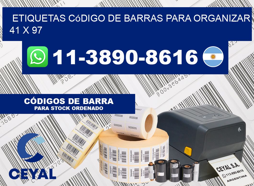 Etiquetas código de barras para organizar 41 x 97