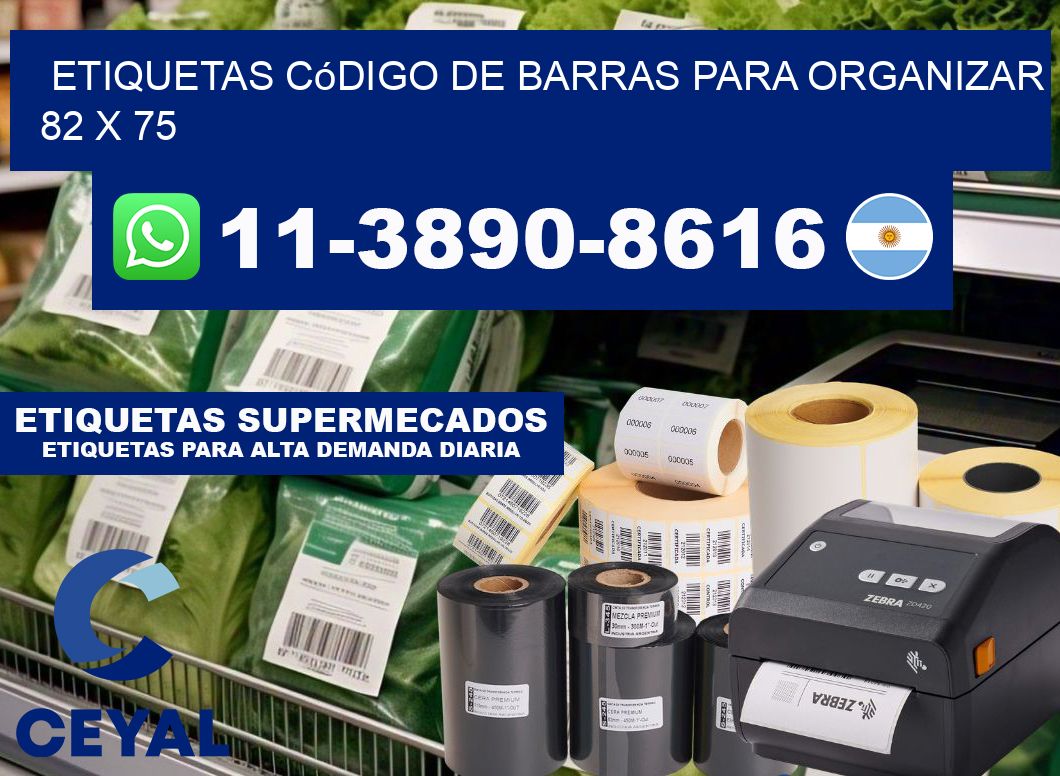 Etiquetas código de barras para organizar 82 x 75