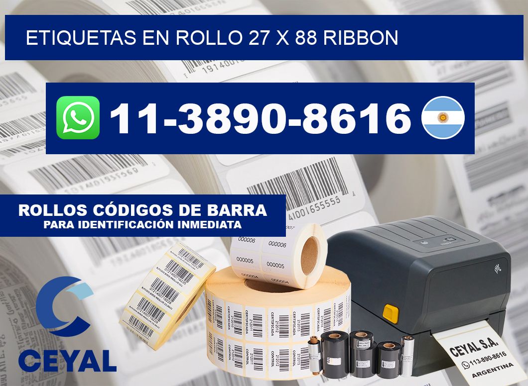 Etiquetas en rollo 27 x 88 ribbon