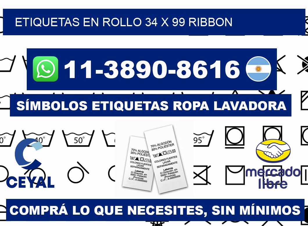 Etiquetas en rollo 34 x 99 ribbon