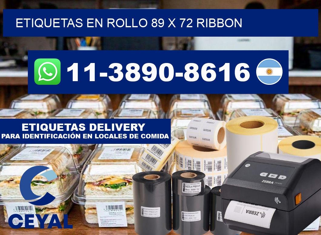 Etiquetas en rollo 89 x 72 ribbon