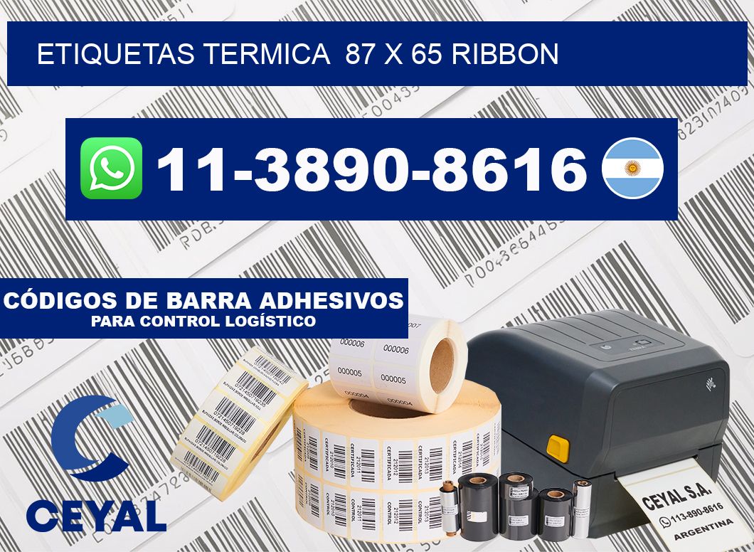 Etiquetas termica  87 x 65 ribbon