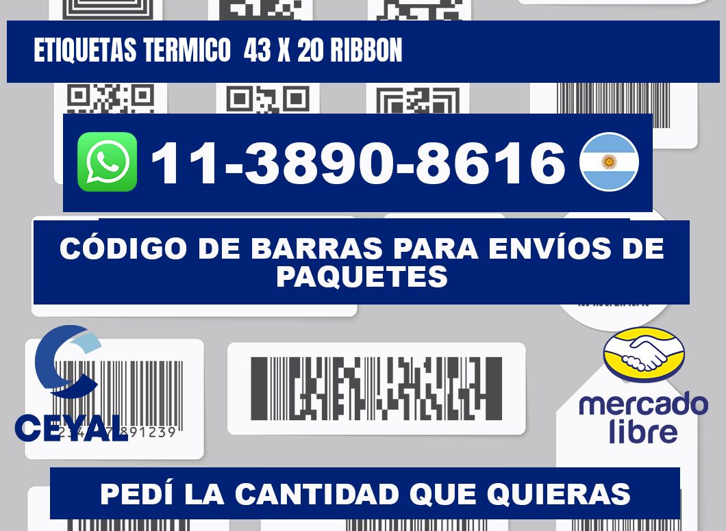 Etiquetas termico  43 x 20 ribbon