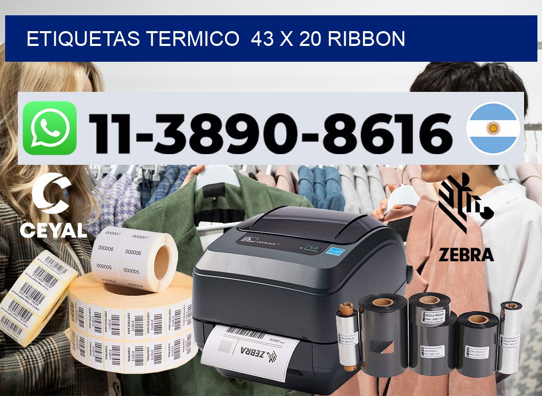 Etiquetas termico  43 x 20 ribbon