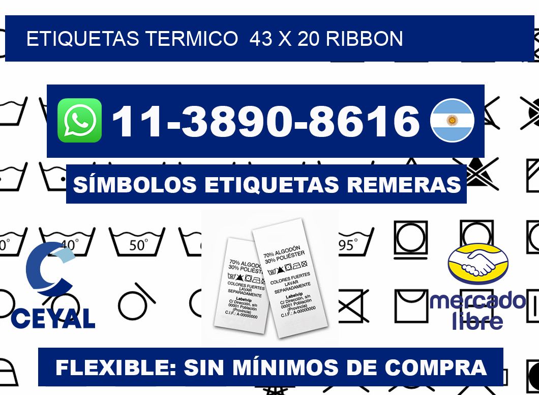 Etiquetas termico  43 x 20 ribbon