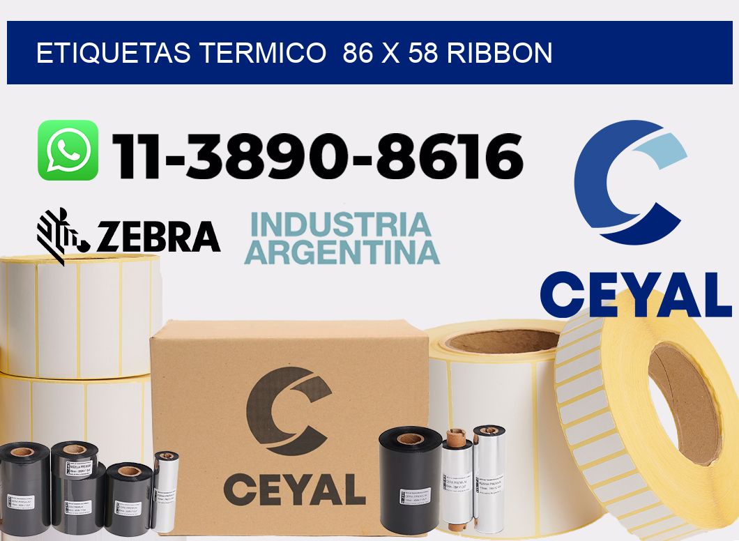 Etiquetas termico  86 x 58 ribbon