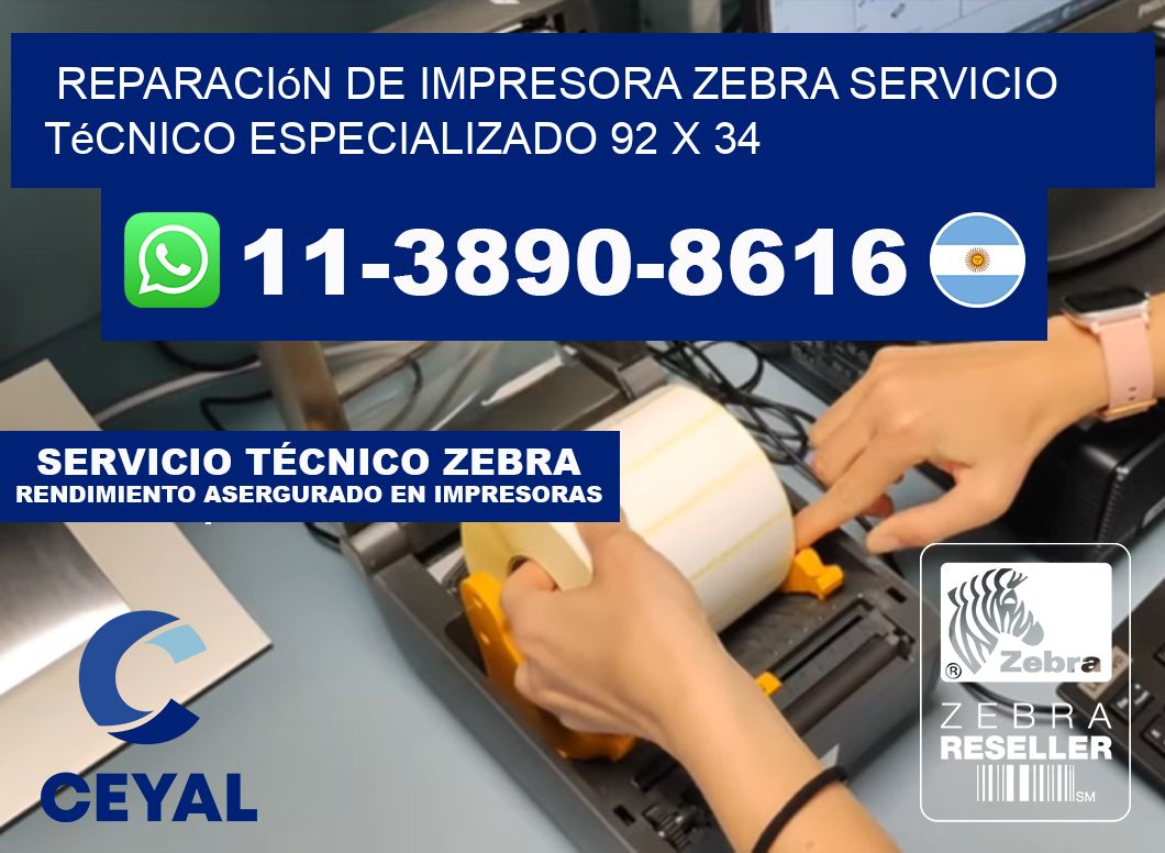 Reparación de Impresora Zebra Servicio Técnico Especializado 92 x 34