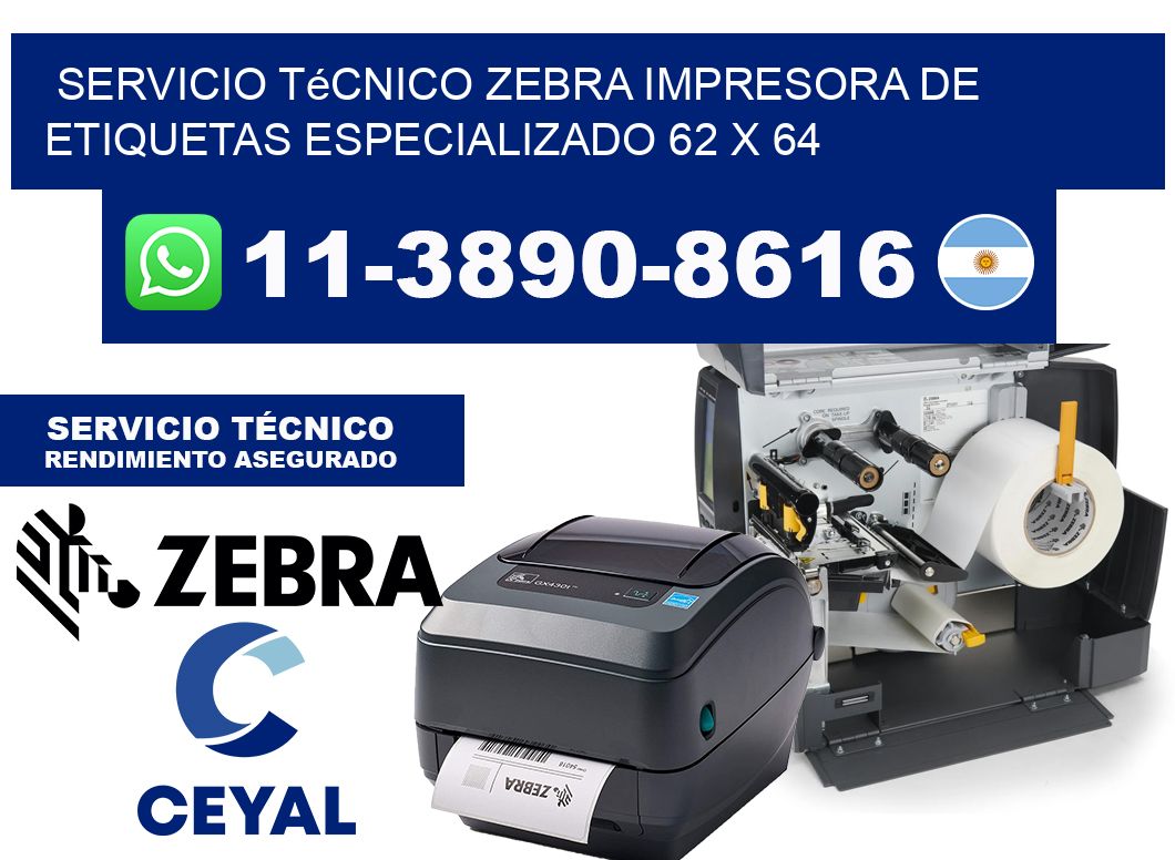 Servicio Técnico Zebra Impresora de Etiquetas Especializado 62 x 64