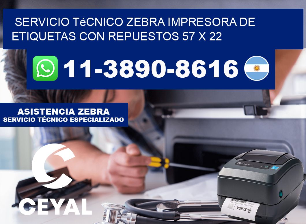Servicio Técnico Zebra Impresora de Etiquetas con Repuestos 57 x 22