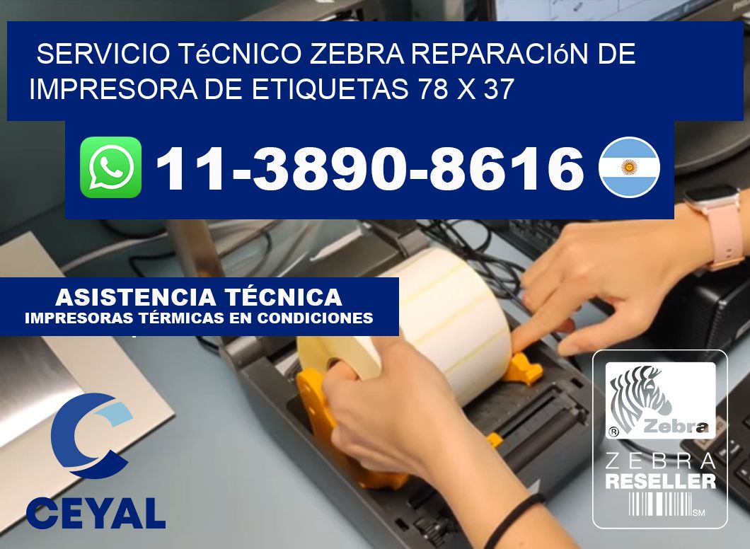 Servicio Técnico Zebra Reparación de Impresora de Etiquetas 78 x 37